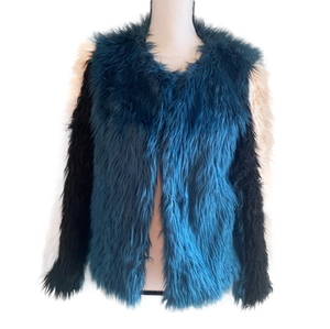 Shaci Blue‎ , Pink & Black  Faux Fur Jacket